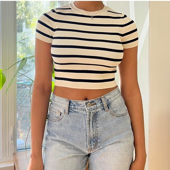 Zara Tops - Zara Black and White Striped Blouse